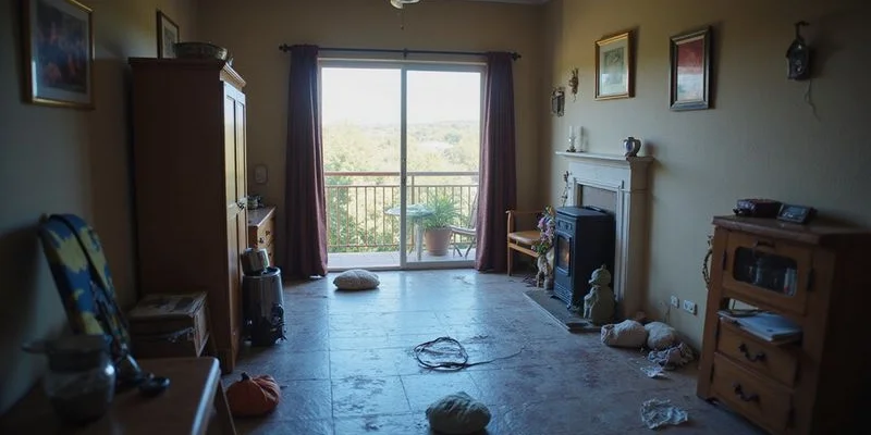 Thermal imaging scan showing temperature differences indicating a hidden water leak beneath floor tiles